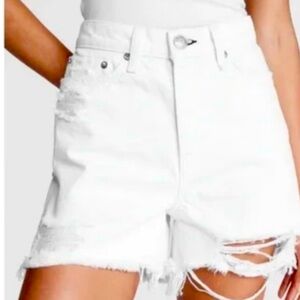RAG & BONE Maya High-Rise Shorty Short Summer White Wash Cut Off Shorts Size 26
